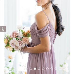 Revelry Lily chiffon bridesmaids dress in dusty purple